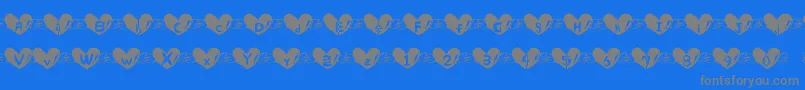 Police Heartfont – polices grises sur fond bleu