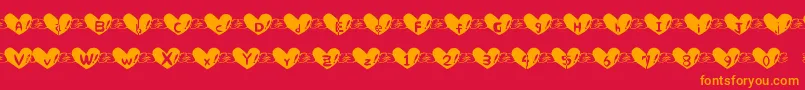 fuente Heartfont – Fuentes Naranjas Sobre Fondo Rojo