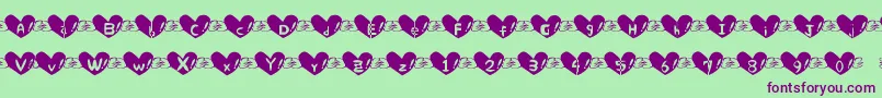 Police Heartfont – polices violettes sur fond vert