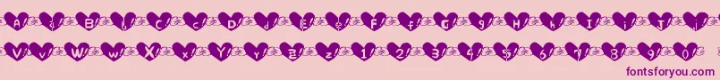 Heartfont-Schriftart – Violette Schriften auf rosa Hintergrund