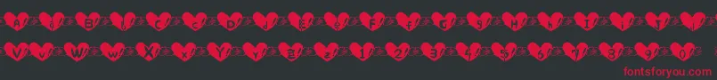 Heartfont Font – Red Fonts on Black Background