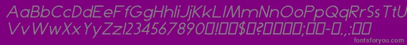DominikItalic Font – Gray Fonts on Purple Background