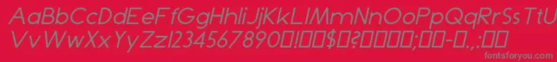 DominikItalic Font – Gray Fonts on Red Background
