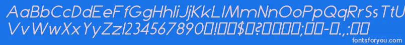 DominikItalic Font – Pink Fonts on Blue Background
