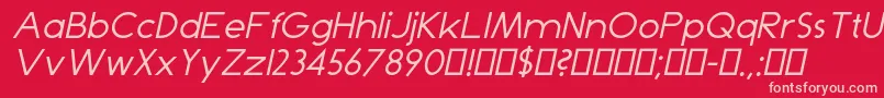 DominikItalic Font – Pink Fonts on Red Background