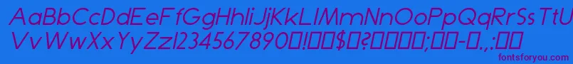 DominikItalic Font – Purple Fonts on Blue Background