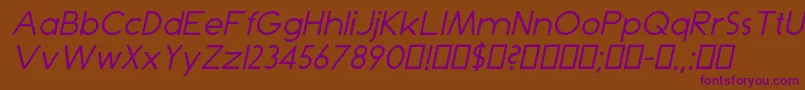 DominikItalic Font – Purple Fonts on Brown Background