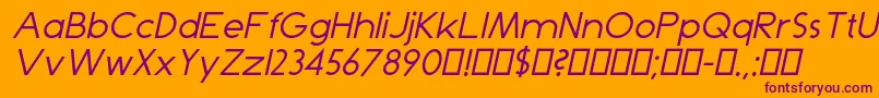 DominikItalic Font – Purple Fonts on Orange Background