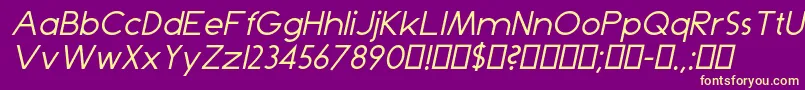 DominikItalic Font – Yellow Fonts on Purple Background
