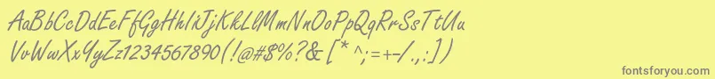 フォントFreestylescriptstd – 黄色の背景に灰色の文字