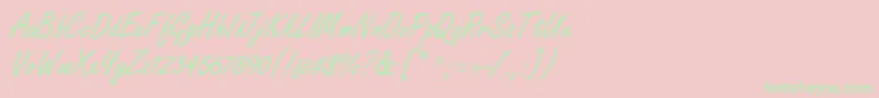 Freestylescriptstd Font – Green Fonts on Pink Background