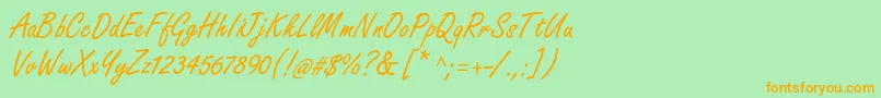 Freestylescriptstd Font – Orange Fonts on Green Background