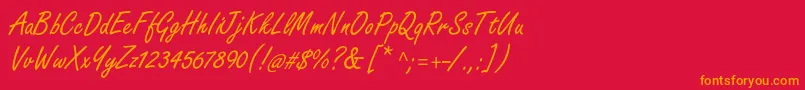 フォントFreestylescriptstd – 赤い背景にオレンジの文字