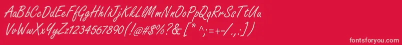 Czcionka Freestylescriptstd – różowe czcionki na czerwonym tle