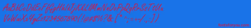 Freestylescriptstd Font – Red Fonts on Blue Background