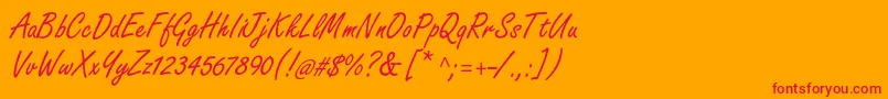 Freestylescriptstd-fontti – punaiset fontit oranssilla taustalla