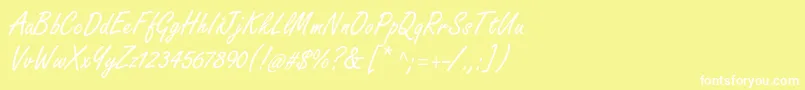 フォントFreestylescriptstd – 黄色い背景に白い文字