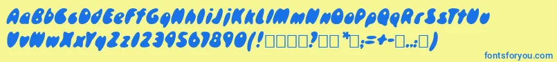 SkidoosCyrItalic Font – Blue Fonts on Yellow Background