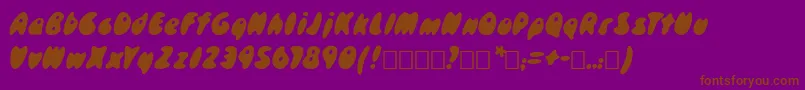 SkidoosCyrItalic-Schriftart – Braune Schriften auf violettem Hintergrund