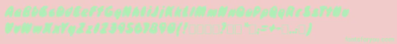 SkidoosCyrItalic Font – Green Fonts on Pink Background
