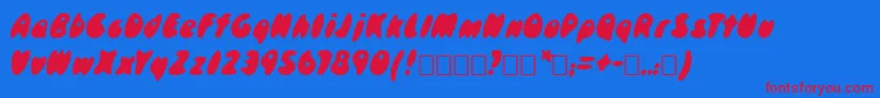 SkidoosCyrItalic Font – Red Fonts on Blue Background