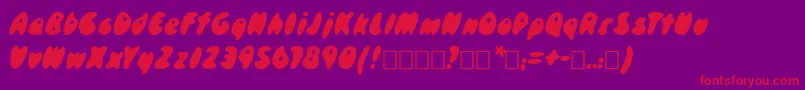 SkidoosCyrItalic-Schriftart – Rote Schriften auf violettem Hintergrund