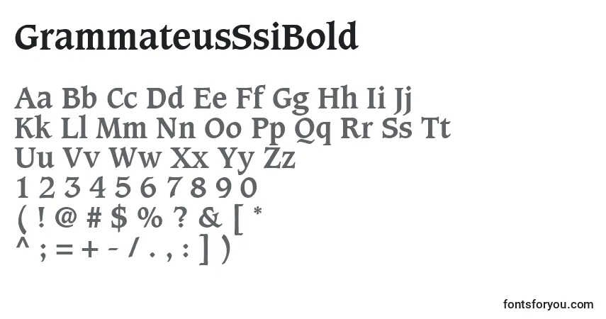 A fonte GrammateusSsiBold – alfabeto, números, caracteres especiais