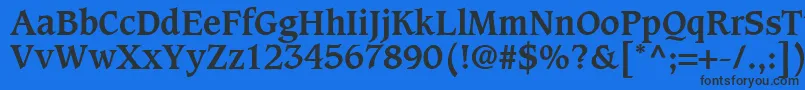 Шрифт GrammateusSsiBold – чёрные шрифты на синем фоне