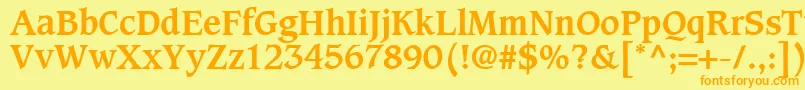 GrammateusSsiBold Font – Orange Fonts on Yellow Background