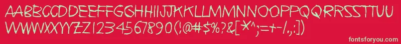 Echoes Font – Green Fonts on Red Background