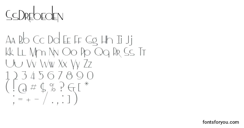 Czcionka SsDrebeden – alfabet, cyfry, specjalne znaki