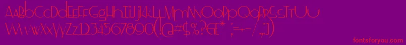 SsDrebeden-fontti – punaiset fontit violetilla taustalla