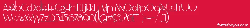 フォントSsDrebeden – 赤い背景に白い文字