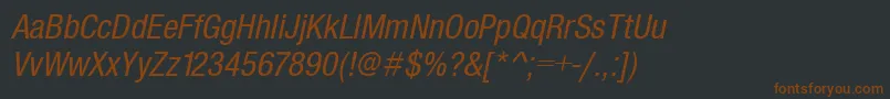 Шрифт SansCondensedItalic – коричневые шрифты на чёрном фоне