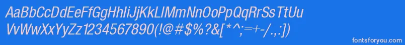 SansCondensedItalic Font – Pink Fonts on Blue Background