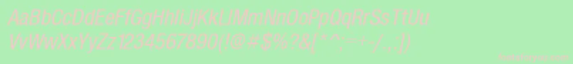 フォントSansCondensedItalic – 緑の背景にピンクのフォント
