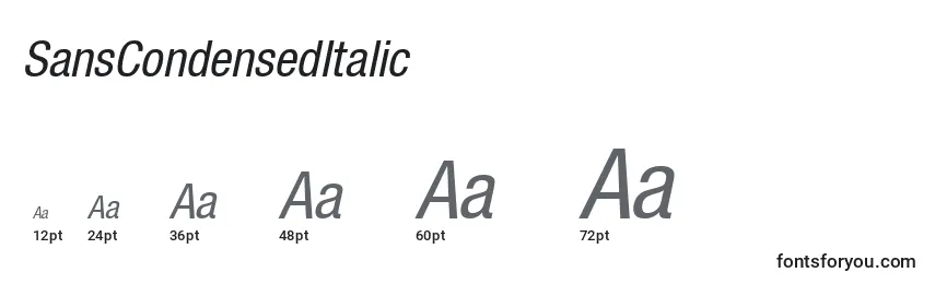 Größen der Schriftart SansCondensedItalic