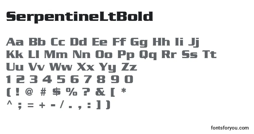 Schriftart SerpentineLtBold – Alphabet, Zahlen, spezielle Symbole