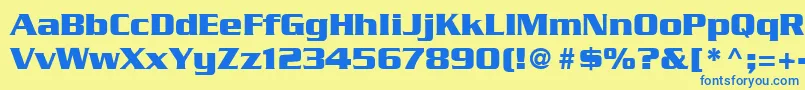 フォントSerpentineLtBold – 青い文字が黄色の背景にあります。