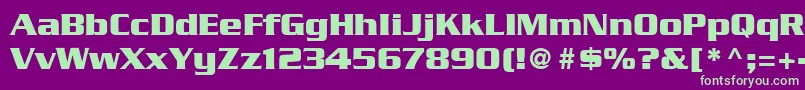 フォントSerpentineLtBold – 紫の背景に緑のフォント