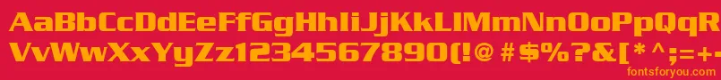 フォントSerpentineLtBold – 赤い背景にオレンジの文字