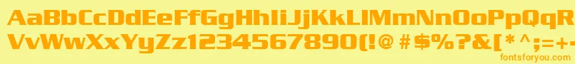 SerpentineLtBold-Schriftart – Orangefarbene Schriften auf gelbem Hintergrund