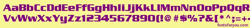 SerpentineLtBold-Schriftart – Violette Schriften auf gelbem Hintergrund