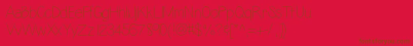 Lazyday-Schriftart – Braune Schriften auf rotem Hintergrund