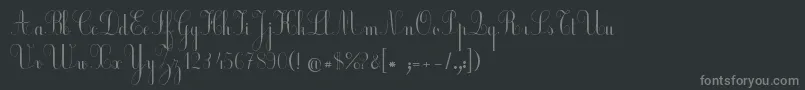 フォントEcolierCourt – 黒い背景に灰色の文字