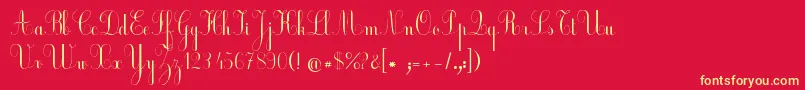 EcolierCourt Font – Yellow Fonts on Red Background