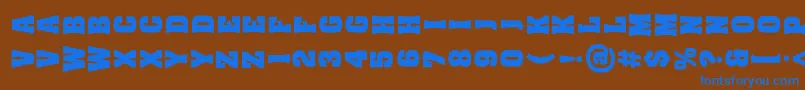 AachenVertical Font – Blue Fonts on Brown Background
