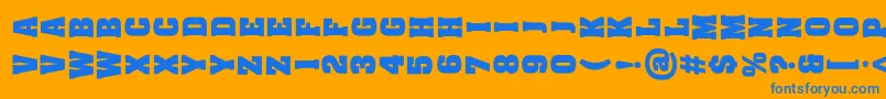 フォントAachenVertical – オレンジの背景に青い文字