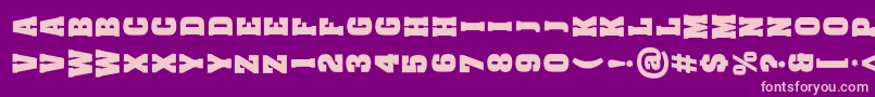 AachenVertical Font – Pink Fonts on Purple Background
