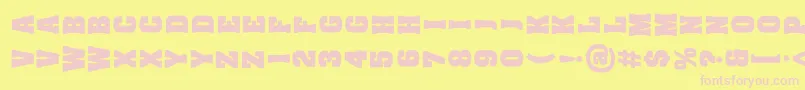 AachenVertical Font – Pink Fonts on Yellow Background